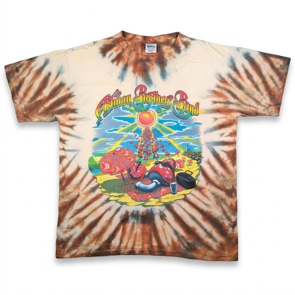 Vintage Allman Brothers T-Shirt Tie Dye 1998 Summer Tour Mushroom Size L Rare